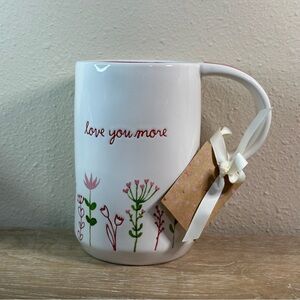 Rae Dunn Valentines Day 2026 Release LOVE YOU MORE Tall Floral Mug New